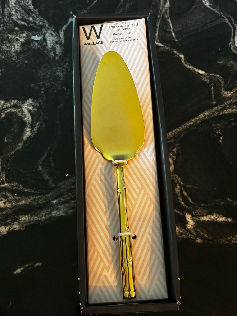 Gold Plated Bamboo Flat Server